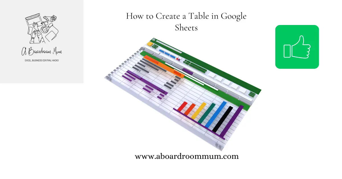 Creating Tables In Google Sheets